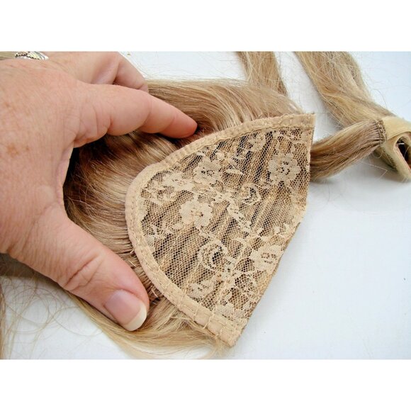 Doores Human Hair Extensions Mixed Set Ponytail Clip Stick Blonde Highlight 18" - Picture 7 of 11